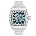 Skeleton Automatic Watch, 43mm Dial with Luminous Hands, Self Winding Watch, 3 ATM Waterproof, Business Casual Sporty Design Men's Watch, with Rubber Strap