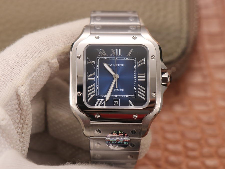 Cartier Santos Large Model Blue WSSA0030