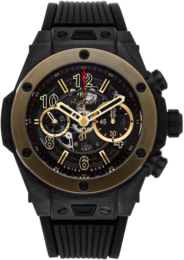 Hublot Big Bang Unico Magic Automatic Gold Skeleton Dial Black Rubber Mens Watch 411CM1138RX